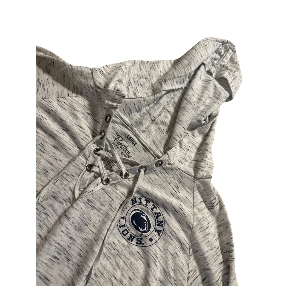 Pressbox Penn State Nittany Lions Lace Up Hoodie Gray Heathered Women's Large